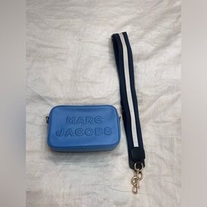 Marc Jacobs Sky Blue Crossbody with Black and White Strap